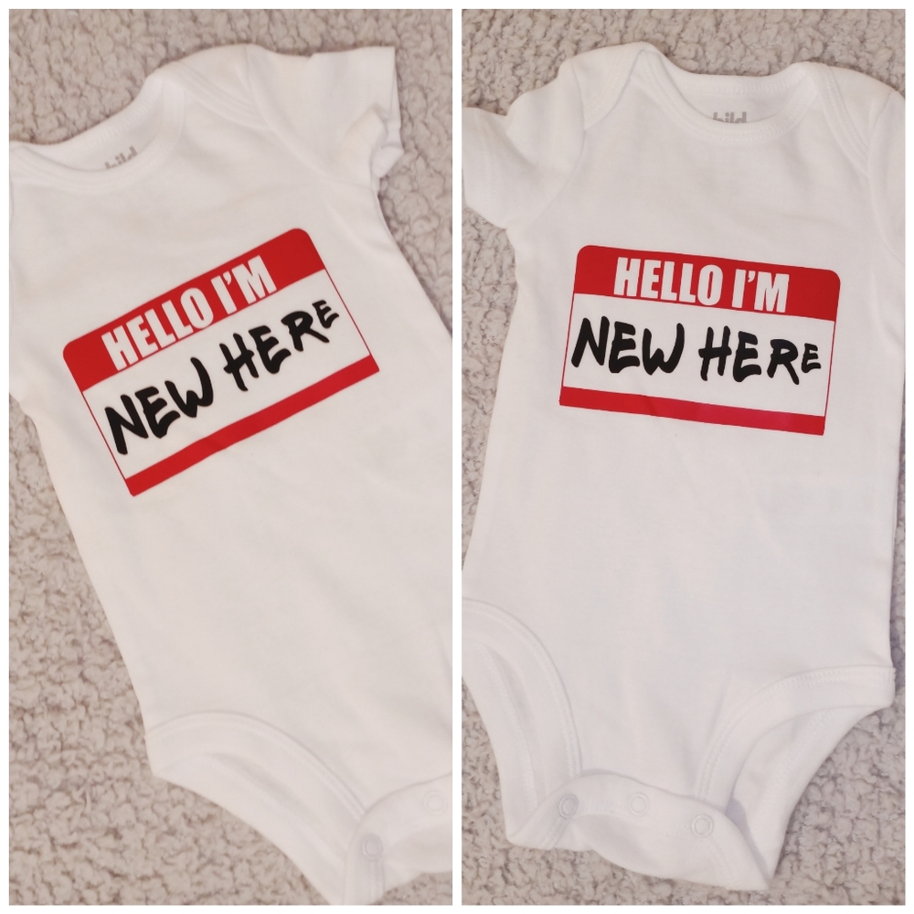 "I'm new here" infant onesie
